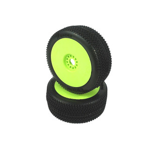 BUGGY 1/8 HAVANA SUPERSOFT GLUED ON YELLOW RIMS (2) - 001-0714