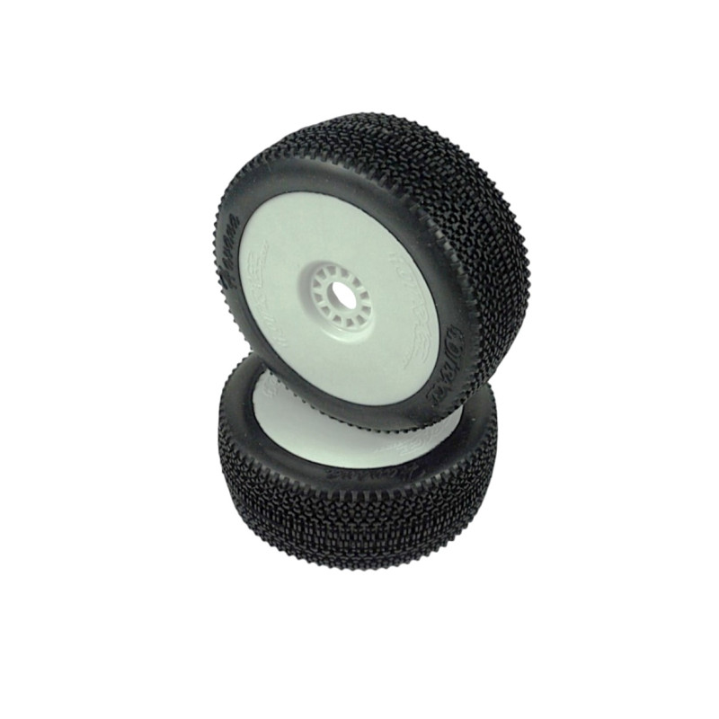 BUGGY 1/8 HAVANA MEDIUM GLUED ON WHITE RIMS (2) - 001-0733