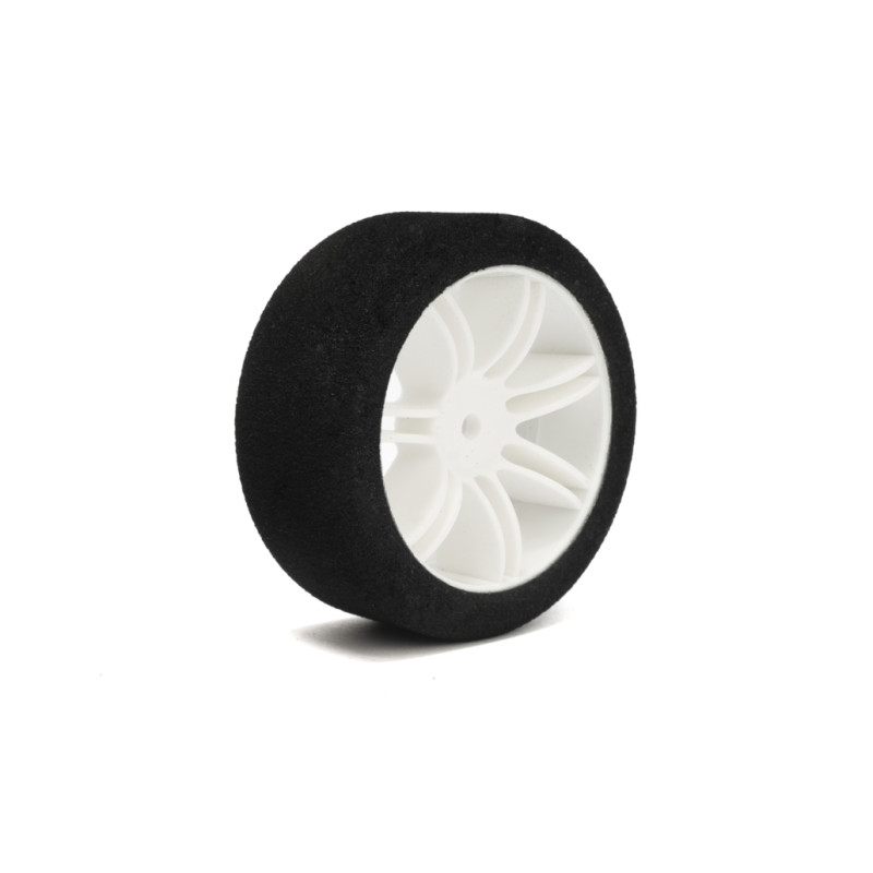 PAIR OF FRONT TYRES 1\10 DOUBLE C. ON WHITE RIMS - 66mm - 005-0011