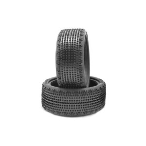 PAIR OF 1\10 TYRES CARPET 4WD HARD FRONT LOW PROFILE - 003-0491