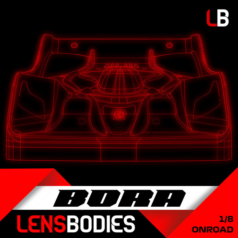 1/8 ONROAD BODY BORA ULTRA LIGHT WEIGHT - LB08BRA-UL - HOT RACE