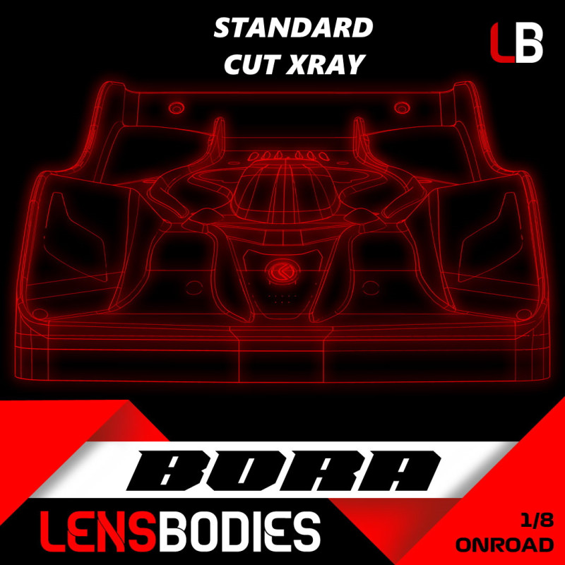 1/8 ONROAD BODY BORA STANDARD WEIGHT CUT XRAY - HOT RACE