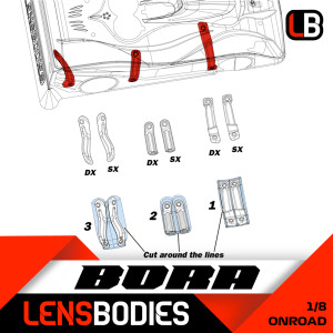 1/8 ONROAD BODY STIFFENER - LB08STIFFENER  - HOT RACE