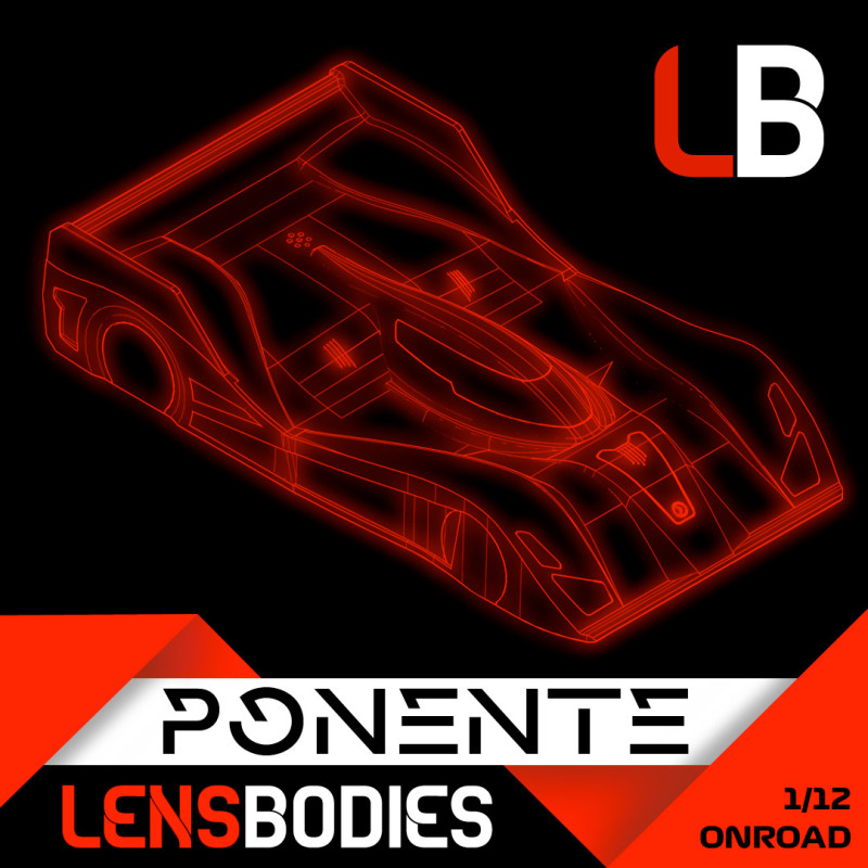 1/12 ONROAD BODY PONENTE ULTRA LIGHT WEIGHT - LB12PNT-UL - HOT RACE